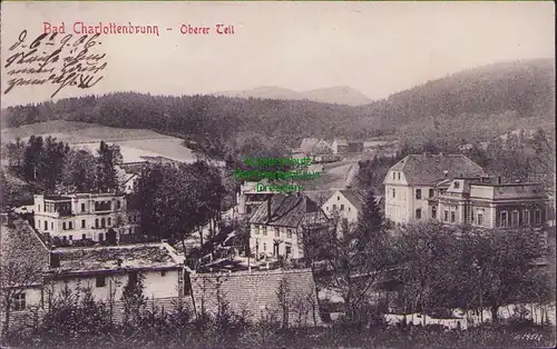 154752 AK Bad Charlottenbrunn i. Schlesien 1906 Oberer Teil