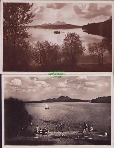 154685 2 AK Bad Hirschberg Thammühl am See Sudetenland Fotokarte 1930 Doksy