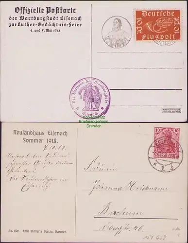 154658 2 AK Luther Gedächtnisfeier Eisenach 1921 Neulandhaus 1918 Künstlerkarte