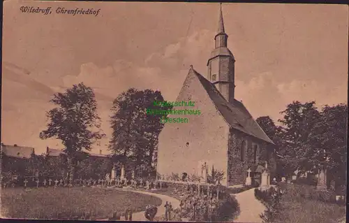 154639 AK Wilsdruff Ehrenfriedhof Kirche 1922