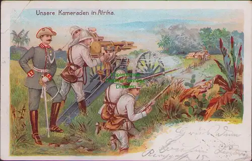 154595 AK Litho Unsere Kameraden n Afrika Soldaten 1904 Deutscher Kriegerbund