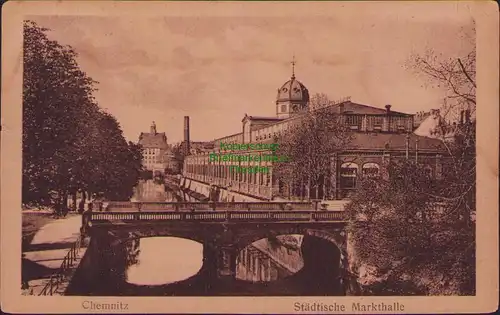 154570 AK Chemnitz 1929 Städtische Markthalle