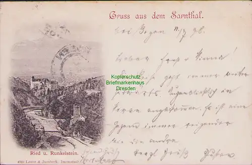 154560 AK Sarntal Sarentino bei Bozen Südtirol 1898 Ried und Runkelstein
