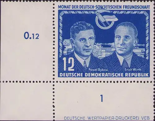 2992 DDR **  296 DZ Deutsch-sowjetische Freundschaft 1951