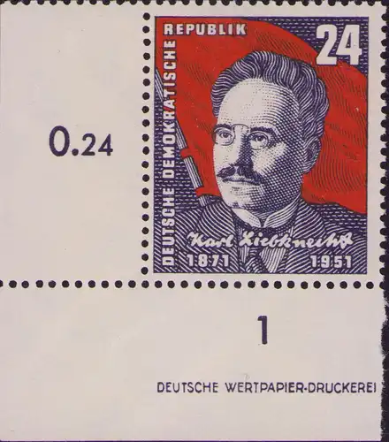 2989 DDR **  294 Ecke 3 Karl Liebknecht 1951