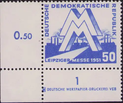 2976 DDR **  283 DZ Leipziger Frühjahrsmesse 1951