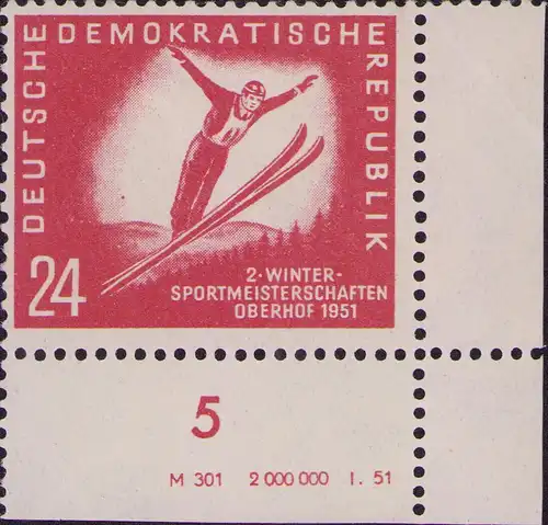 2974 DDR **  281 DV Wintersportmeisterschaften Oberhof 1951