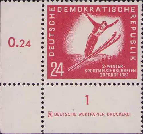 2971 DDR **  281 DZ Wintersportmeisterschaften Oberhof 1951