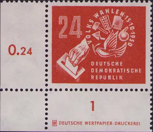2959 DDR **  275 DZ Volkswahlen am 15.10.1950