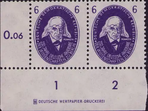 2953 DDR **  263 DZ 250 Jahre Akademie der Wissenschaften zu Berlin