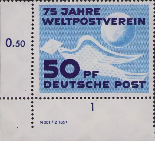 2916 DDR **  242 DV 75 Jahre Weltpostverein UPU