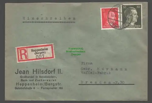 B9429 R-Brief Gebr. Hörmann A.-G. Heppemheim (Bergstr) 1943 Jean Hilsdorf II.