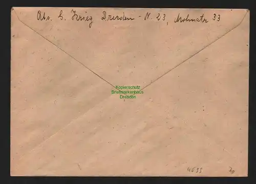 h4599 SBZ Bezirkshandstempel Bezirk 14 R-Brief 7 Werte Dresden gepr. Müller BPP