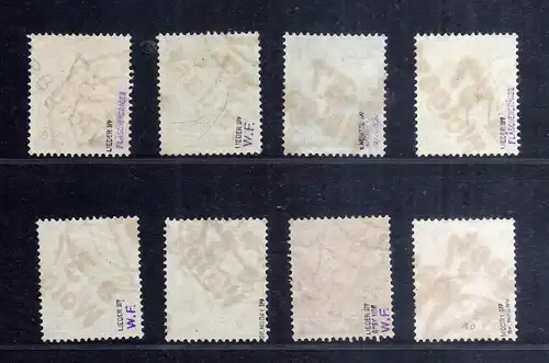 h3792 SBZ Bezirkshandstempel gepr. BPP Bezirk 37 Wolgast 8 Werte gestempelt