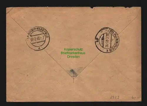 h3923 SBZ Bezirkshandstempel Bezirk 16 Mühlhausen 181 84 Pfg. Einscheiben nach