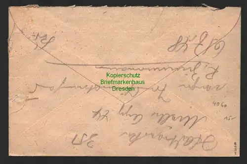 h4060 SBZ Bezirkshandstempel Bezirk 14 Ortsbrief Bautzen 2.7.48 Schmiedemeister