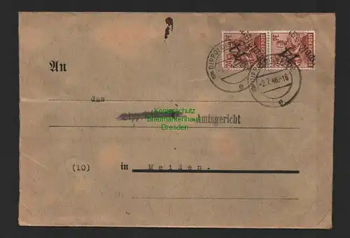 h4097 SBZ Bezirkshandstempel Bezirk 14 Doppelbrief Dippoldiswalde 2.7.48 an