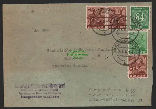 B9981 Brief SBZ Gebühr Währungsreform 1948 Zehnfach Neugersdorf nach Dresden