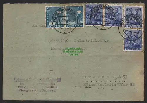 B9979 Brief SBZ Gebühr Währungsreform 14.7.1948 Zehnfach Neugersdorf n. Dresden