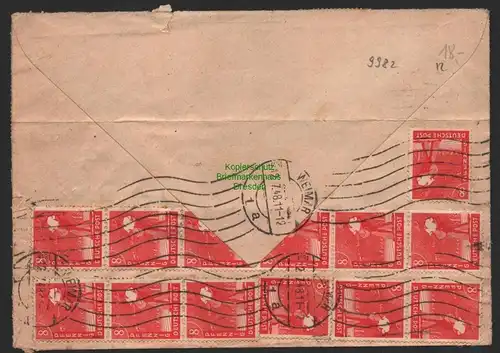 B9982 Brief SBZ Gebühr Währungsreform 1948 Zehnfach Weimar 2.7.48