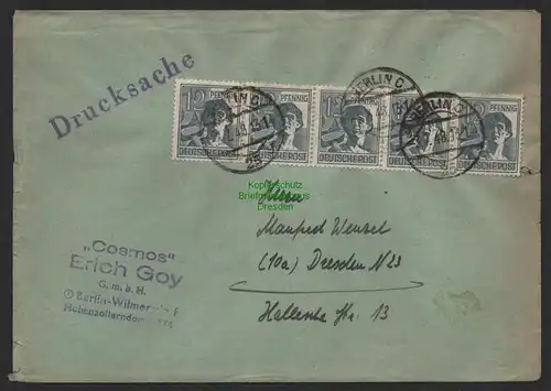 B9972 Brief SBZ Gebühr Währungsreform 1948 Zehnfach Berlin C25 nach Dresden