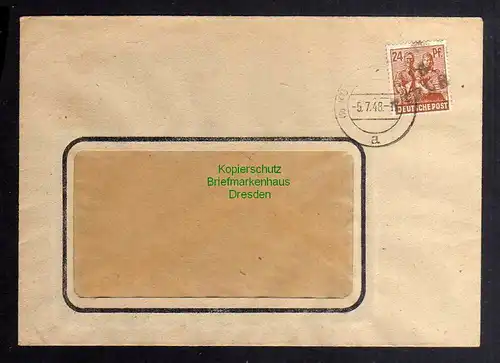 h3200 SBZ Bezirkshandstempel Bezirk 16 Rottenbach 24 Pfennig Bedarfsbrief g BPP