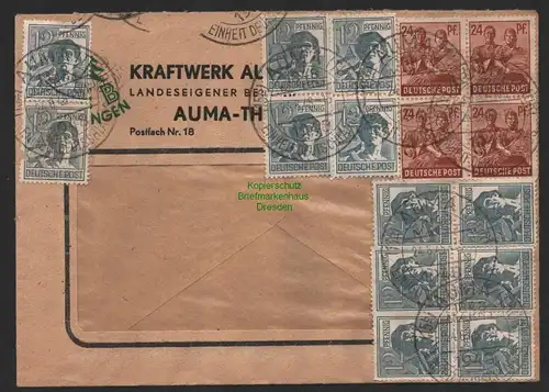 B9985 Brief SBZ Gebühr Währungsreform 1948 Zehnfach Kraftwerk Auma