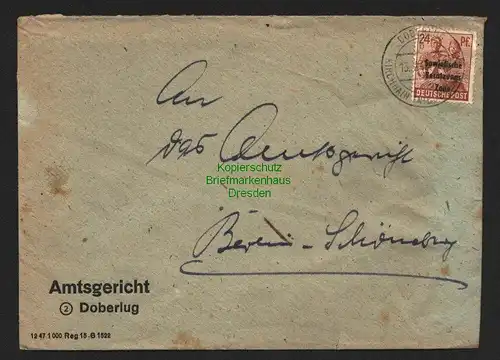 B8397 SBZ Brief Sowjetische Zensur 5447 Doberlug Kirchhain 1948 nach Berlin Schö