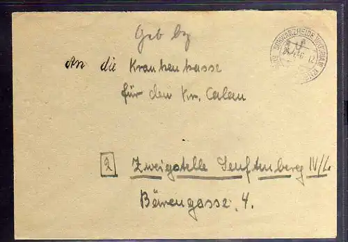 B744 SBZ Brief Gebühr bezahlt 1945 Schwarzwald über Ohrdruff Maschinenfabrik See
