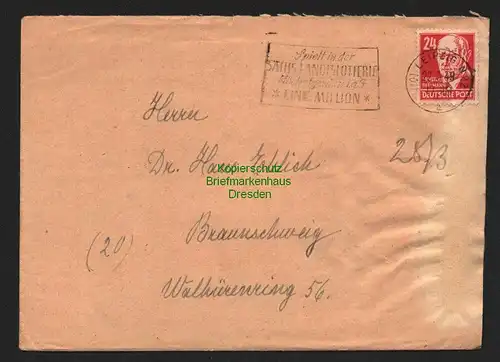 B8394 SBZ Brief Sowjetische Zensur 5401 Leipzig 1948 nach Braunschweig