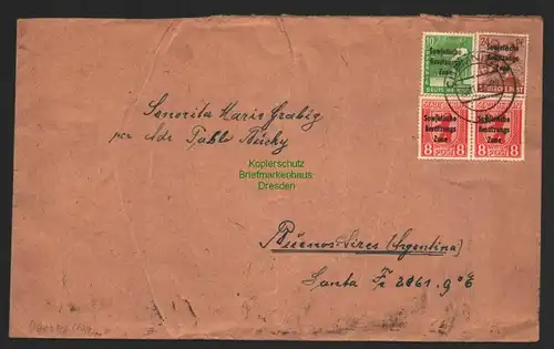 B8487 SBZ Maschinenaufdruck Auslandsbrief Chemnitz 1948 Buenos Aires Argentinien