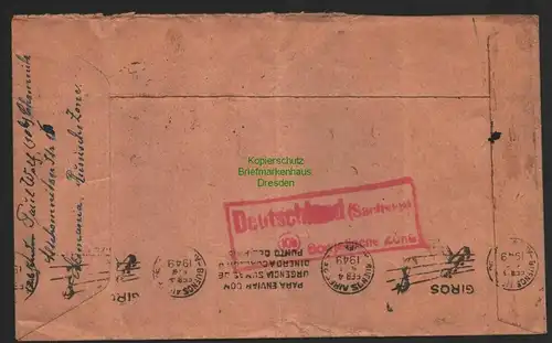 B8487 SBZ Maschinenaufdruck Auslandsbrief Chemnitz 1948 Buenos Aires Argentinien