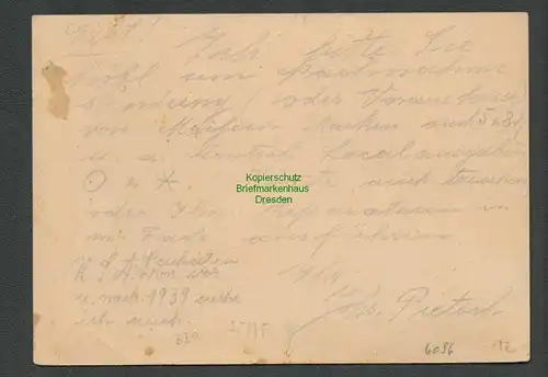 B6096 Postkarte SBZ Gebühr bezahlt 1945 Radeburg Uhrmachermeister und Optiker