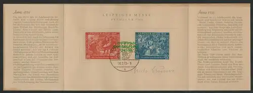 B6974 Gedenkblatt Faltkarte SBZ 230 231b gepr. BPP + Autogramm Erich Gruner 1948