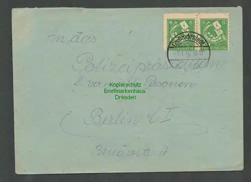B6814 SBZ Thüringen Brief Großrudestedt 1946 nach Berlin
