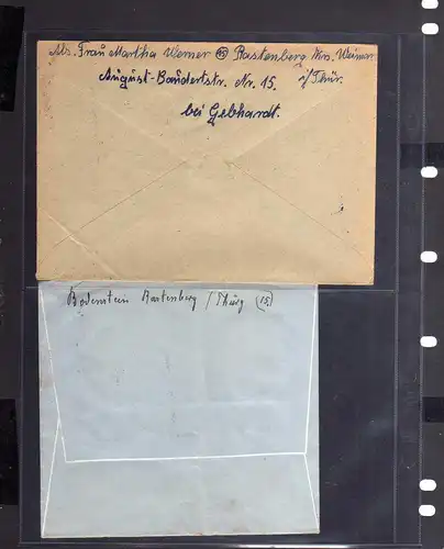 B679 2x SBZ Brief Gebühr bezahlt 1946 Rasteberg Thüringen