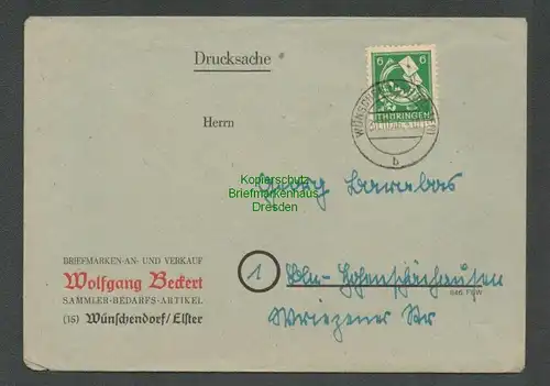 B6813 SBZ Thüringen Wünschendorf Elster 1946 Drucksache