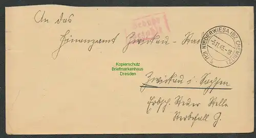 B6207 Brief SBZ Gebühr bezahlt 1945 Niederwiesa Bz. Chemnitz nach Zwickau