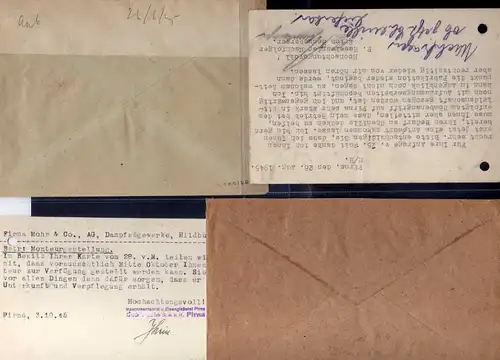 B666 4x SBZ Brief Karte Gebühr bezahlt 1945 Pößneck Einschreiben nach Weimar Ham