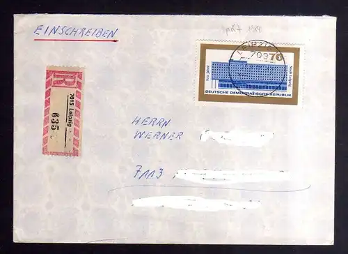 B3515 DDR Briefe Einzel- oder Mehrfachfrankaturen 1965 1129 EF Einschreiben
