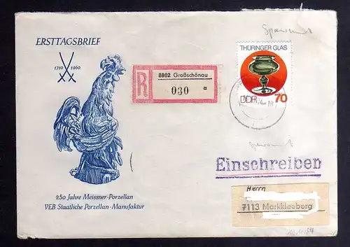 B3528 DDR Briefe Einzel- oder Mehrfachfrankaturen 1983 2838 EF Einschreiben