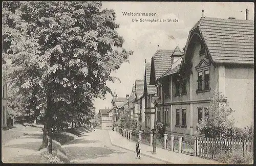 23376 AK Waltershausen Die Schnepfenthaler Strasse gelaufen 1913