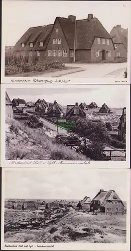 152531 3 AK List a Sylt 1955 Kinderheim Möwenflug Mannemorsumtal Frischwassertal