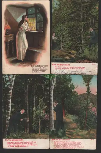 151879 4 AK Tief im Böhmerwald 1905 Spruch Gedicht