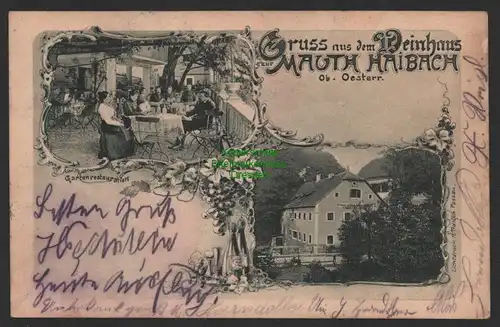 151877 AK Mauth Haibach Gruss aus dem Weinhaus Gartenrestaurant Verlag A. Adolph