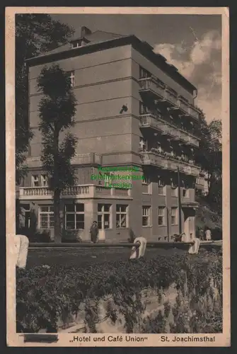 151876 AK Jachymov Sankt Joachimsthal 1939 Hotel und Cafe Union