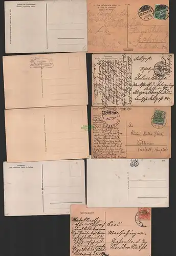 151864 9 AK Spreewald Lehde Zum fröhlichen Hecht 1925 Brücke 1918 Gasthaus 1905