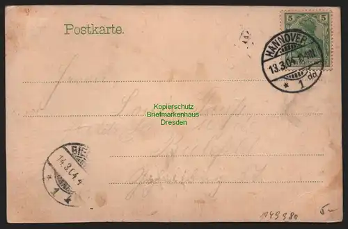 149980 AK Hannover Waldwirtschaft Steuerndieb Otto Reuter 1904