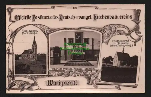 146219 AK Weipert Kirchenbauverein Martinskirche Friedhofskirche  um 1915