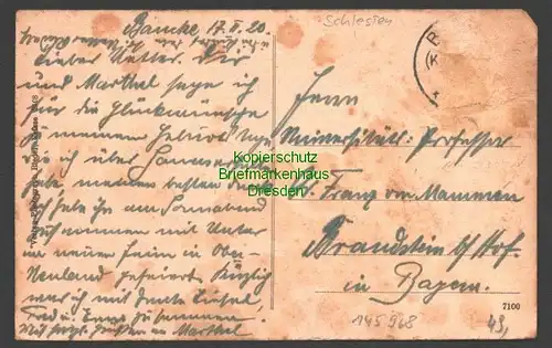 145968 AK Baucke Krs. Neisse Postagentur Schule Gasthaus Fürsterei 1920